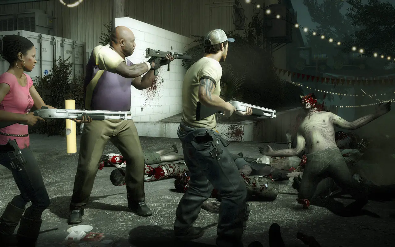 Left 4 Dead 2 survivors fighting the infected